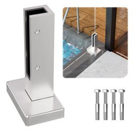 Double-Sided Glass Railing Spigot by LukLoy, Heavy Duty 2.67LB Wind-Resistant Glass Spigots SS304 Glass Railing System for Home Garden Stairs Balustrade Balcony(1 Pack, Brush End Spigot)