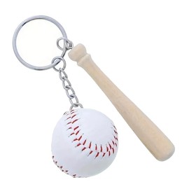 Baseball Bat And Ball Keyring Keychain