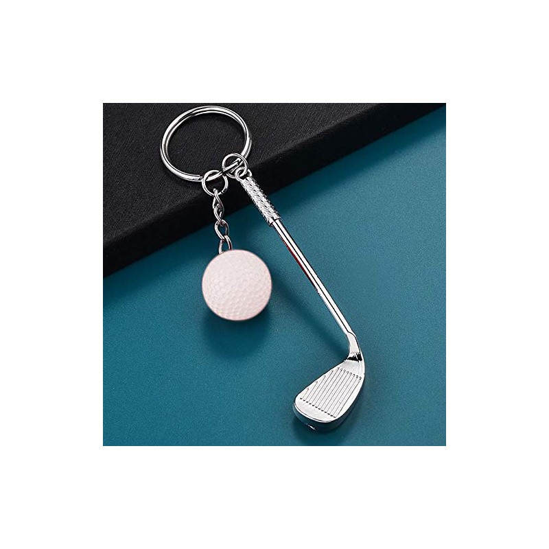 IKAAR Pack of 2 Keyrings Golf Ball Pendant Metal Gift