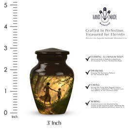 YATHABHISA Brother & Sister Theme 3 Inch, Funeral Urn Ashes, Pack of 1, Human Urns, Keepsake Urn for Human Ashes, Unique Urns, Urns for Ashes Adult, Adult Cremation Urns for Brother & Sister