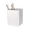 Pencil Stand, Pen Stand, Storage Case, Stationery Storage (Silver Cube)