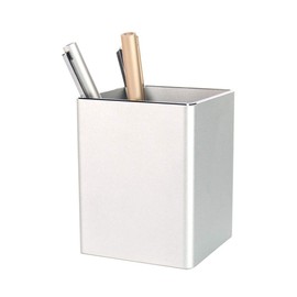 Pencil Stand, Pen Stand, Storage Case, Stationery Storage (Silver Cube)