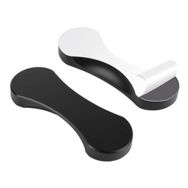 BaiNong 5 Pack Stick on Handle 3 inch Adhesive Drawer pulls Matte Black Stick on knobs for cabinets Glass Sliding Door no Drill knobs for Window Adhesive Cabinet Handles