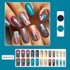 Medium Square Press on Nails Gradient Fake Nails Colorful Stripe