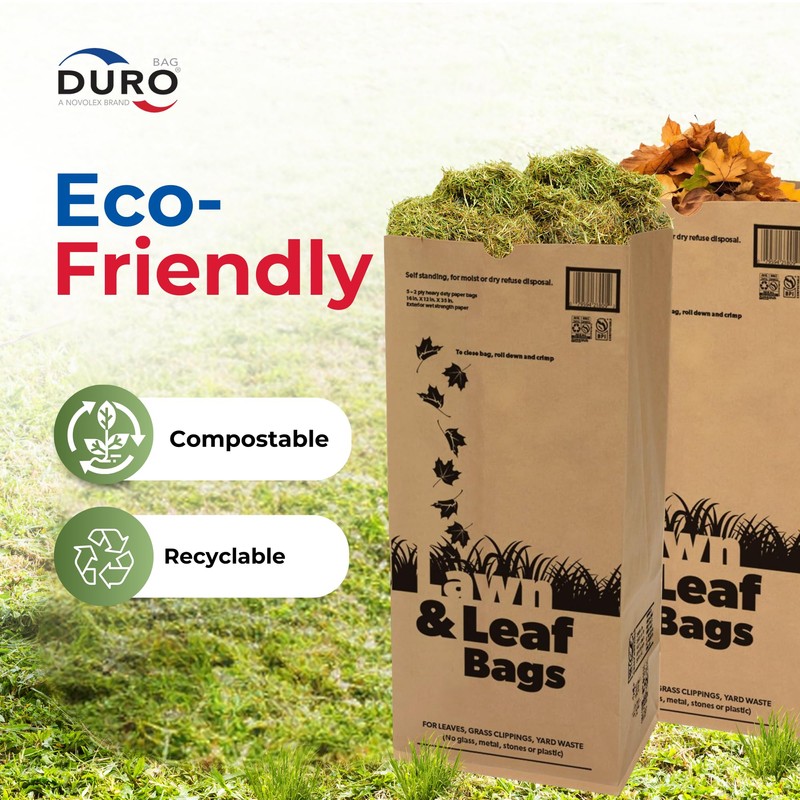 Duro 50# Large 30 Gallon Lawn and Leaf Bags, 2-Ply