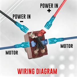 INDUSTRIAL BOY Momentary Reverse Polarity Switch 12V 30A | DPDT 4-Pin (ON)-Off-(ON) Toggle Switch with Waterproof Cap | Motor Control Switch for Trailers, Power Tongue Jacks, & Motors | Heavy-Duty 10,000 Cycles