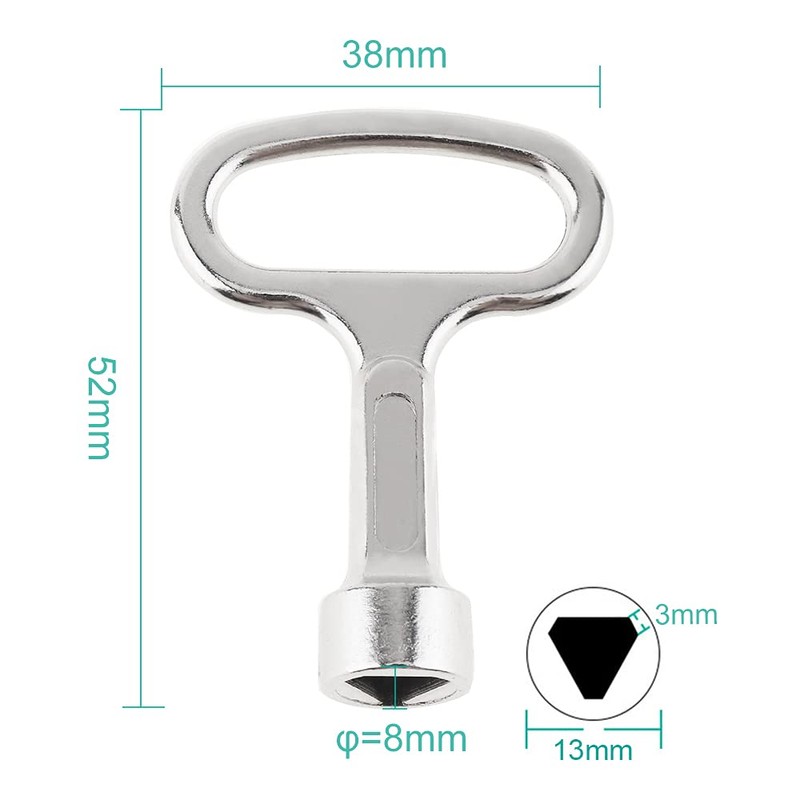 OriGlam Multi-Functional Utility Key Plumbers Tool Key, Triangle Cabinet Spanner