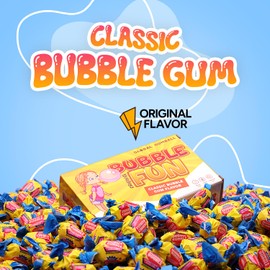 Global Gumball Bubble Gum, Original Flavor, Chewing Gums - Twist Wrapped Gum - 10 Oz Individually Wrapped Bubblegum in Gift Box - Chewing Bubble Gum