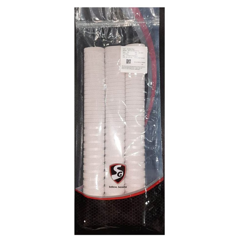 Sg White Hexa Cricket bat Grip Pack of 3
