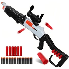 Shell Ejecting Foam Blaster Shotgun Soft Bullet Gun,Airsoft Shell Ejecting Soft Darts Blaster Outdoor Game for Ages 14+ Years Old
