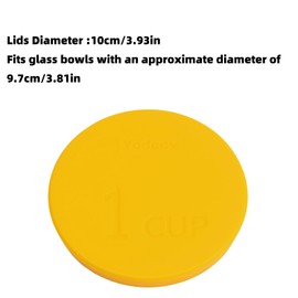 Yodecy Silicone Bowl Lids fit Pyrex Glass Bowls 7202-PC 1 Cup, Yodecy Silicone Bowl Lids fit Anchor Hocking Glass Bowls 7202-PC 1 Cup,Replacement Lids 3.8in(4 Pack Yellow)(Container not Included)