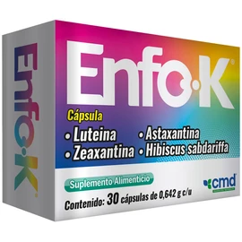 CMD - ENFO-K - Luteina, Zeaxantina, Astaxantina e Hibiscus sabdariffa- Suplemento Alimenticio - 1 caja con 30 Cpsulas (INDIVIDUAL)                    