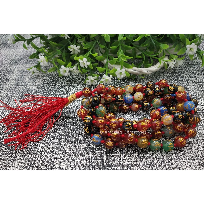 Japa Mala 108 Prayer Beads Necklace and Wrist Mala Bracelet