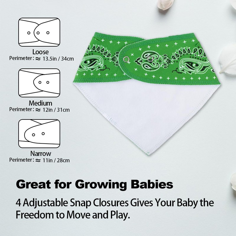Maiwa 10 Pack Baby Triangle Bandana Bibs for Boys Girls