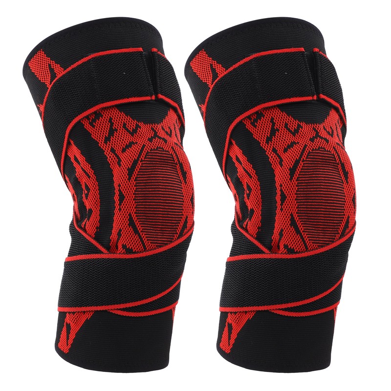 2Pcs Elastic Knee Compression Sleeve Breathable Sports Knee Brace for