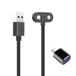 Xininyia 4pin Magnetic Charging Cable&USB C Adapter for Mojawa Run Plus, HaptiFit Terra, Aerra Bone Conduction Headphones, Open-Ear Bluetooth Headphones Charger USB Charging Cord
