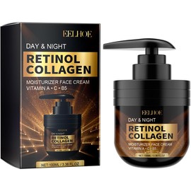 Day & Night Retinol Collagen Moisturizer Face Cream – Anti-Aging Face Cream with Vitamin C, Retinol & Collagen – Hydrating, Brightening & Firming – For All Skin Types