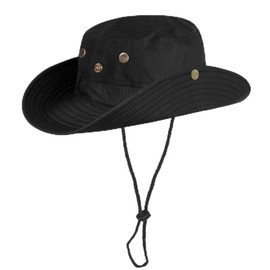 NLAND Boonie Hut Herren Damen Sommerhut UV Schutz Buschhut Breite Krempe Outdoor Hat Faltbar Wanderhut Fischerhut Safari Hut Hiking Bucket Hat,Schwarz Einheitsgröße