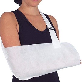 White Non-Woven Fabric Arm Sling – Universal/One Size – Adjustable Length. Comfortable and Breathable arm Sling.