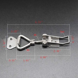 Senfei 90 Degree Right Angle Adjustable Buckle 304 Stainless Steel Vertical Quick Clamp Box Buckle Latch Clamp , 4 Pieces.