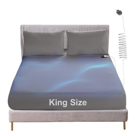 Grounding Fitted Sheets Grounding Bed Sheet 200 x 200 cm Grounding Sheet with EU Grounding Cable Fitted Sheet Cotton Made of 95% Organic Cotton with 5% Silver Chamfer Ground Sheet for Better Sleep