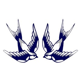 2 x Swallow Semi Permanent Tattoo Waterproof Lasts 1-2 weeks swift bird neck hand body art
