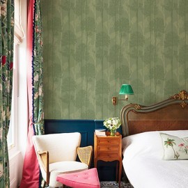 JiffDiff Green Peel and Stick Wallpaper, Botanical Tree Self Adhesive Wallpaper Renter Friendly Contact Paper for Bathroom and Cabinets Decor, 17.3" X 400"