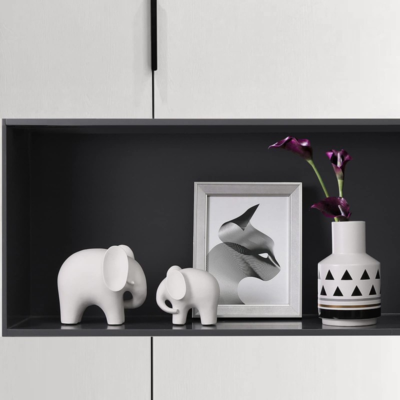 SXSZZXL Elephant Statue Decor Simple Ceramics Elephant Figurines Creative Home