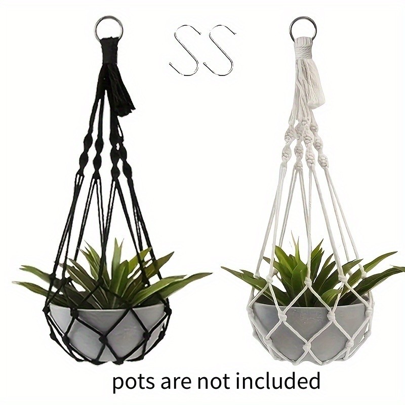 WeedGuard Outdoor Plant Hanger Macrame – Handcrafted Bohemian Holder with