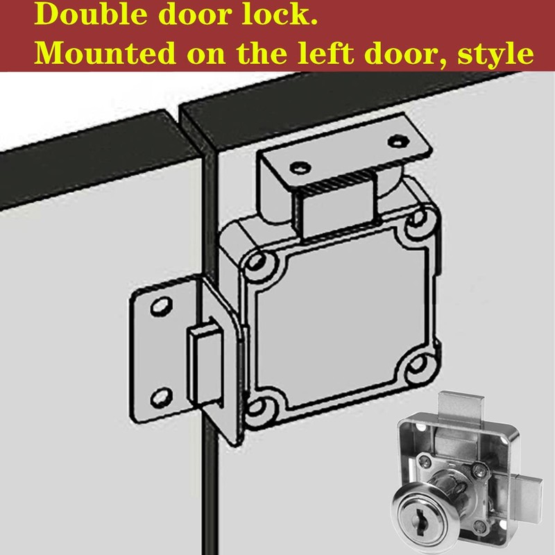 Cabinet Double Door Lock Cabinet Drawer Lock Safety Lock [Keyed
