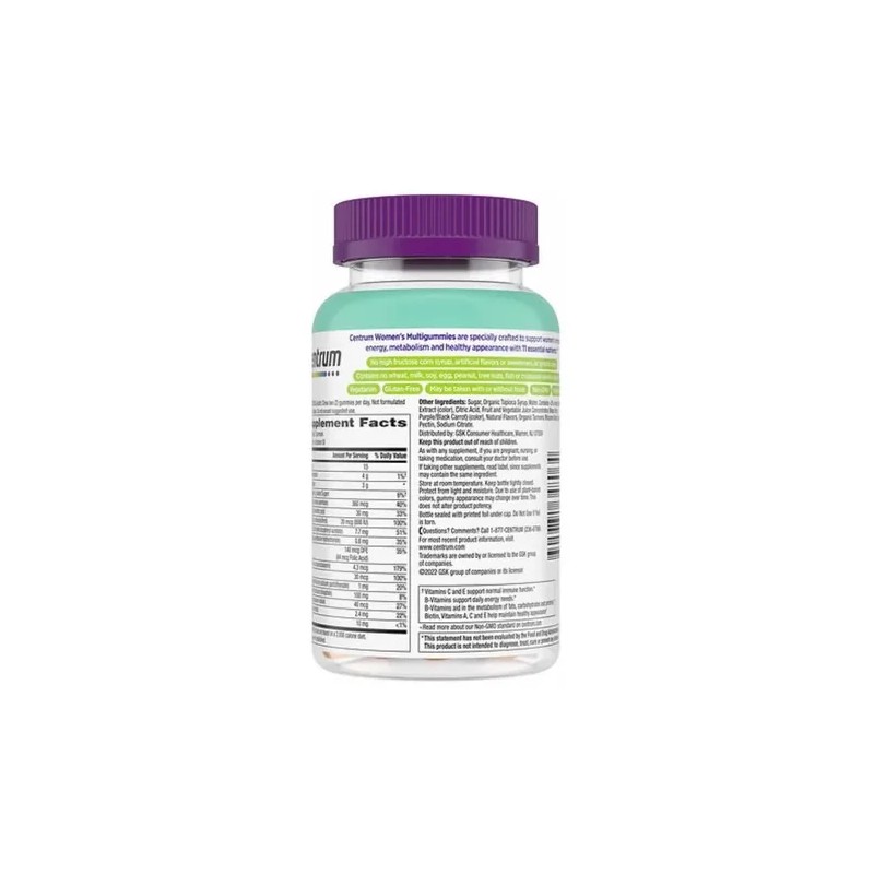 Multivitaminico Centrum Women Mujer Sabor Tropical 100 Gomas