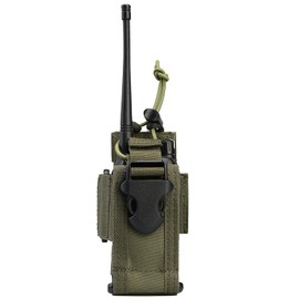 VIPERADE Walkie Talkie Bag, MOLLE Radio Holder, Adjustable Radio Holster for Vest, Walkie Talkie Holder Radio Holster for Belt, Multifunctional Radio Pouch Radio Bag - Green