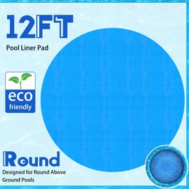 Boao Swimming Pool Ground Cloth Round Swimming Pool Liner Pad for Above Ground Swimming Pools Pool Ground Mat Protector Pad Prevents Punctures Pool Tarp(12 Ft)