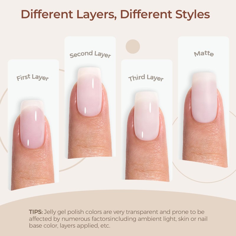 AILLSA Milky White Gel Nail Polish Natural Nude Jelly Gels