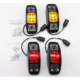 PB Set of 4 LED Side Marker Lights 12V, 24V Black Aluminum Housing Compatible For Military Vehicle, HMMWV