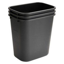 Winco Waste Basket for Home and Office, 7 Gallon, Black