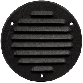 ECOPRO VENT Black Metal 4'' Inch Round Ventilation Grille - Inside/Outside use - (Grille: 4''Ø/Cover Area: 5.25''Ø) - Air Vent Louver - Available 9 Sizes / 2 Types / 3 Colors.