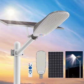 10000W Solar Street Lights Outdoor Waterproof, 300,000LM Super Bright LED Security Flood Light, Motion Sensor & Remote Control, Dusk-to-Dawn Parking Lot Lights for Garden,Yard, Farm, Commercial Plaza