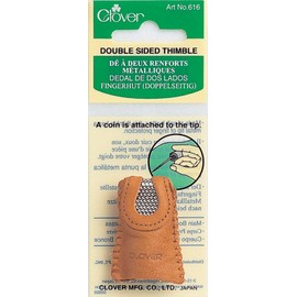 Clover Leather Double Sided Thimble-, Brown