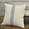 Market Place Gray Grain Sack Ticking Stripe Pillow Cover, 20"