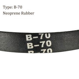 Kozelo B-70 Rubber V-Belts - [70 Inch Pitch Girth] Wrapped B Section Industrial Power Drive Belt for Transmission Use, 5/8 Inch Width 13/32 Inch Thick