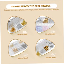 Minkissy Nail Gold Foil Filaments Opal Powder Nail Art Decors for Designs Safe and Materials