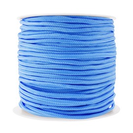 Mandala Crafts Strings Lift Cords - Roman Shades Cord Light Blue 3mm Nylon Cord - 55 Yds Braided Nylon String