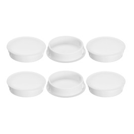 uxcell 6Pcs 42mm(1-5/8") Nylon Hole Plugs, Flush Type Panel Round Snap in Fastener Knockout Locking Plugs for Furniture Insert End Caps Panels, White