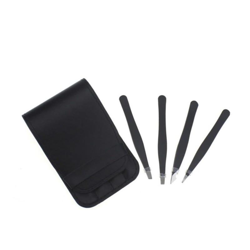 FOMIYES 2sets Precision Eyebrow Tweezers Professional Set Stainless Steel Flat