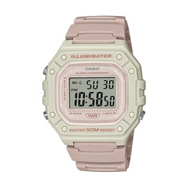 Casio Illuminator Alarm Chronograph Digital Sport Watch (Model W218HC-4A2V) (Light Pink)