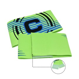 Ynaice Captains Armband, 2 Pcs Adjustable Elastic Sports Arm Bands Nylon Velcro Multicoloured Adult & Youths Football Soccer Captains Armband for All Sports |Bright Green