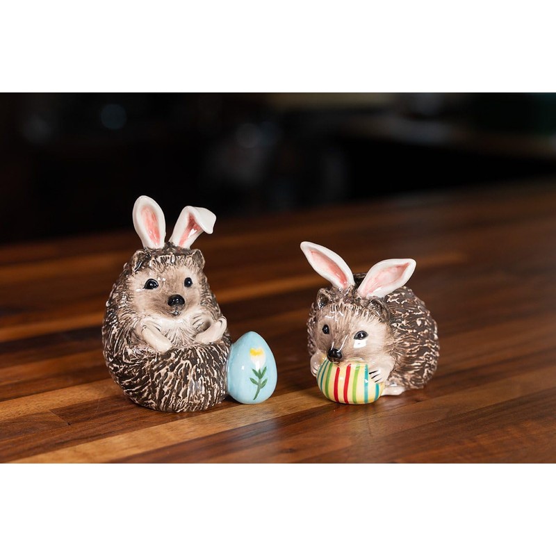 Blue Sky Clayworks Hedgehogs Salt and Pepper Set, 4.63-inch Length,