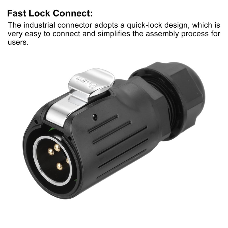 MECCANIXITY LP20 4 Pin Waterproof Connector, IP68 Circular Connectors Male