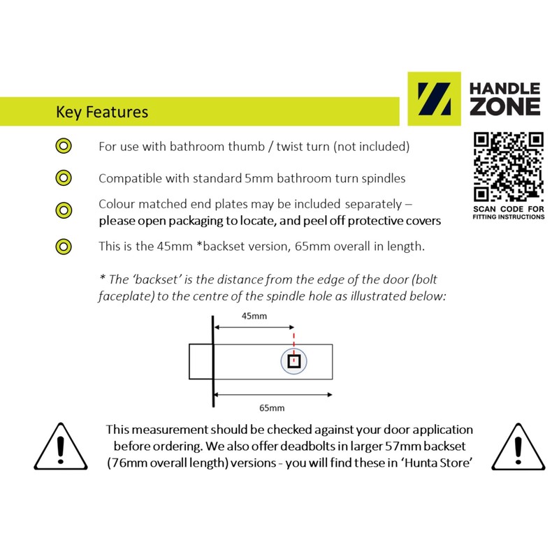 HANDLEZONE® Bathroom Toilet Door Deadbolt Lock - Satin Stainless Steel